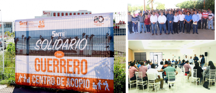 El SNTE informa de la ayuda a damnificados de Guerrero. La Sección 28 en Facebook