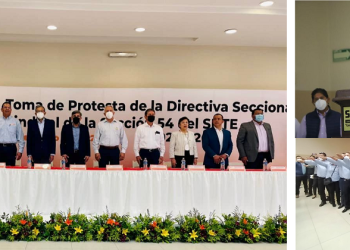 Nueva Directiva en la Sección 54. Agustín Avilés Noguera toma protesta a sus integrantes, en representación del líder del SNTE