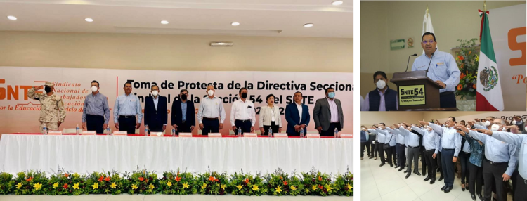 Nueva Directiva en la Sección 54. Agustín Avilés Noguera toma protesta a sus integrantes, en representación del líder del SNTE