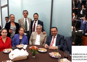 Rubén Rocha Moya, quien se inició como maestro en Ciudad Obregón, Sonora, tomó hoy protesta como Senador de la República, por Morena. Representará a su estado natal: Sinaloa