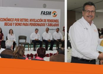 La Sección 28 del SNTE entrega apoyos económicos a beneficiarios del FASM. Encabeza acto, el secretario general, César Adalberto Salazar López   