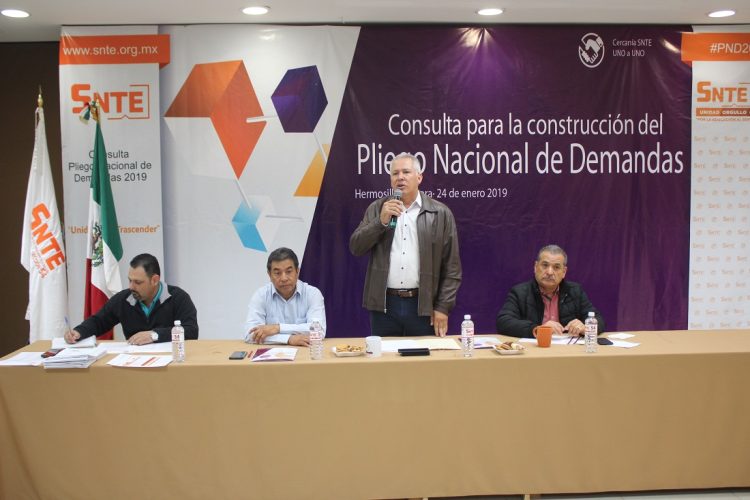 La Sección 54 del SNTE llama a sus agremiados a participar en la consulta para la construcción del Pliego Nacional de Demandas 2019. Encabeza el líder magisterial Raymundo Lagarda Borbón  &nbsp;