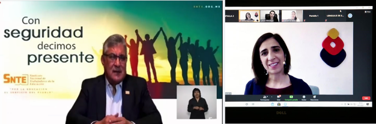 El secretario general del SNTE, Alfonso Cepeda Salas, advirtió que la salud integral de los maestros es un asunto prioritario. Daniela Labra Cardero imparte conferencia