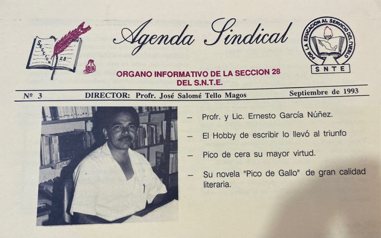 Cuando Ernesto García Núñez obtuvo el premio del Concurso del Libro Sonorense 1992 por su novela Pico de Gallo