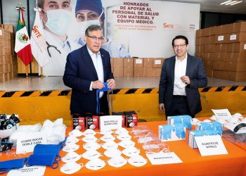 Reconoce SNTE al personal médico, de enfermería, de laboratorios, administrativo y de servicios que atiende Covid-19. Dona al ISSSTE insumos para su protección