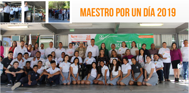 Dan inicio en la Sección 28 del SNTE a las actividades del programa “Maestro por un día”, encabezadas por el líder magisterial César Adalberto Salazar López