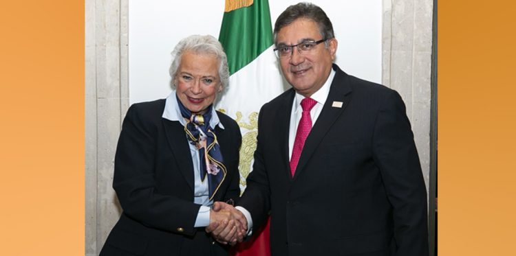 El secretario general del SNTE, Alfonso Cepeda Salas, sostuvo una reunión de trabajo con la secretaria de Gobernación, Olga Sánchez Cordero   