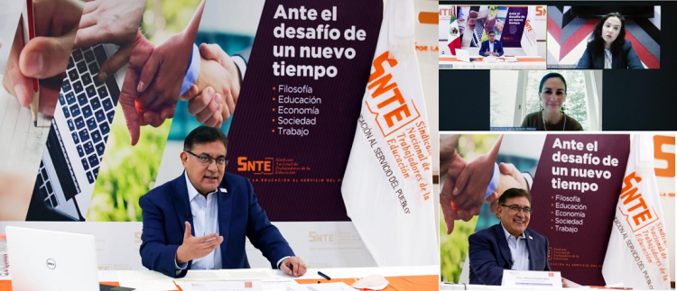 Continúa seminario virtual “Ante el Desafío de un Nuevo Tiempo” organizado por el SNTE. Ahora imparten conferencia las especialistas Ana Eugenia Garduño Whitson e Irina Edith González Flores