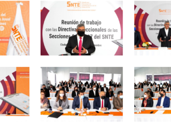 Se reúne secretario general del SNTE, Alfonso Cepeda Salas, con tres de las primeras directivas seccionales surgidas del voto universal