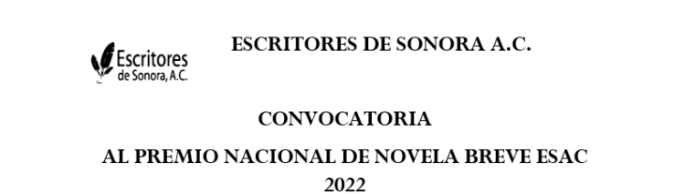 Convocatoria al Premio Nacional de Novela Breve ESAC 2022