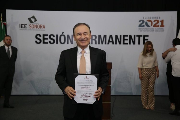 Entregan constancia de mayoría que certifica a Alfonso Durazo Montaño como gobernador electo de Sonora para el período 2021-2027
