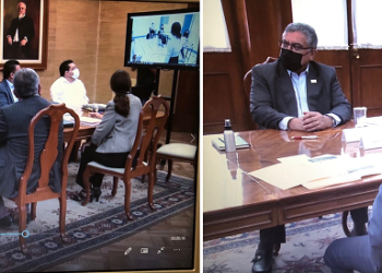 Esta tarde, en una reunión de la titular de la SEP, Delfina Gómez Álvarez y el líder del SNTE, Alfonso Cepeda Salas, se acuerdan medidas para el regreso seguro a clases presenciales