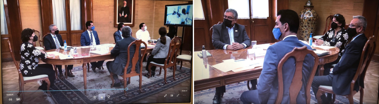 Esta tarde, en una reunión de la titular de la SEP, Delfina Gómez Álvarez y el líder del SNTE, Alfonso Cepeda Salas, se acuerdan medidas para el regreso seguro a clases presenciales