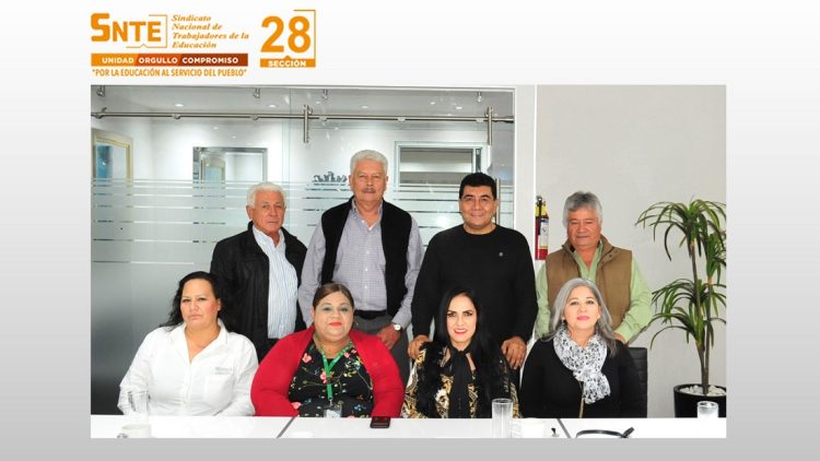 El profesor Noé Rodríguez García, líder de la Sección 28 y dirigentes de la FEDESSP realizan reunión de trabajo. Abordan temas tales como, seguridad social, atención de calidad en clínicas del ISSSTE y créditos, entre otros