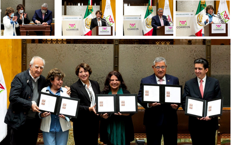 Emiten SEP y Correos de México estampilla postal en homenaje a maestras y maestros. Presente en el acto, líder nacional del SNTE