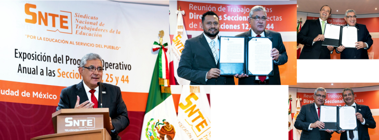 Líder del SNTE entrega Tomas de Nota del TFCA a dirigentes de las secciones 12 y 44 de Durango, y 25 de Quintana Roo