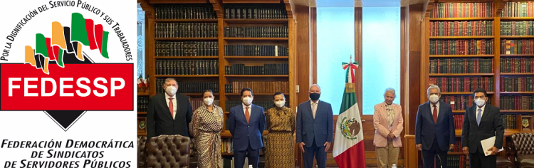 Se reúne la Secretaria de Gobernación del Gobierno Federal, con los integrantes de la Presidencia Colegiada de la Federación Democrática de Sindicatos de Servidores Públicos (FEDESSP)