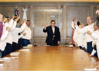 Se reúne el secretario general del SNTE, Alfonso Cepeda Salas, con el Comité Ejecutivo de la Sección 60 del IPN, encabezado por el profesor Alejandro Garduño López