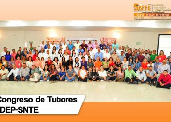 Inaugura la Sección 28 el 3er Congreso de Tutores SINADEP-SNTE. Encabezan el acto, el Delegado Especial, Noé Rodríguez García, y el Director General de la Fundación SINADEP, Jorge Antonio Alfaro Rivera