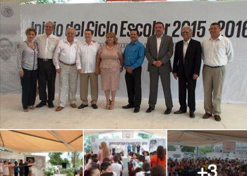 Participan los líderes magisteriales Francisco Javier Duarte Flores y Jesús Jaime Rochín Carrillo,  así como representante del CEN del SNTE, Francisco Hernández Sánchez, en el acto de inicio del ciclo escolar