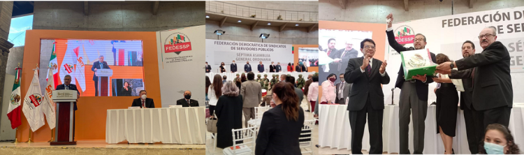 Realizan Asamblea General Ordinaria de la FEDESSP. Inaugura trabajos Presidente del TFCA, Magistrado Plácido Morales Vázquez