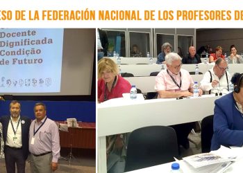 En representación del secretario general del SNTE, Lucila Garfias Gutiérrez y Martín Rodríguez Ramírez, participan en el 13° Congreso de la Federación Nacional de los Profesores de Portugal