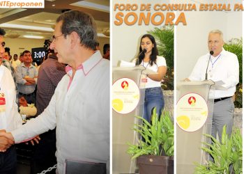El SNTE defiende la causa de trabajar por una mejor educación. Participan los líderes magisteriales de Sonora, Noé Rodríguez García y Raymundo Lagarda Borbón, en el 11° Foro de Consulta Educativa
