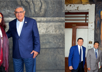 El líder del SNTE, Alfonso Cepeda, se reúne con titular de la SEP, Leticia Ramírez.  Acuerdan instalar mesas de trabajo