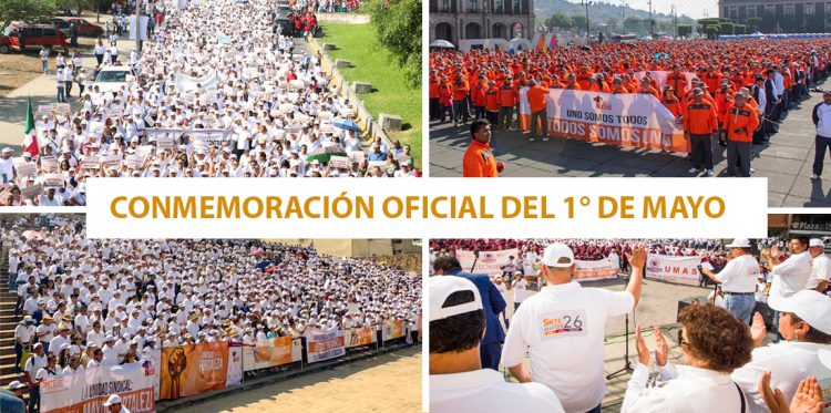 El secretario general del SNTE, Alfonso Cepeda Salas, participó en la conmemoración oficial del 1° de mayo, encabezada por el Presidente de la República, Andrés Manuel López Obrador, en Palacio Nacional