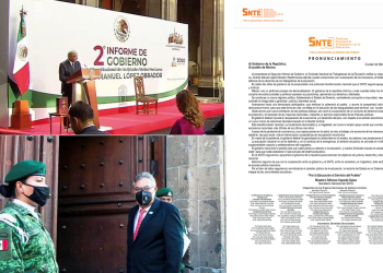 Con motivo del Segundo Informe de Gobierno, el SNTE ratifica su respaldo al Presidente de la República, Andrés Manuel López Obrador