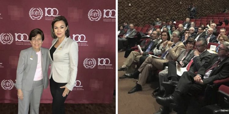El SNTE se suma a la conmemoración del centenario de la OIT. Participa en representación del secretario general, Alfonso Cepeda Salas, la coordinadora del Colegiado Nacional Jurídico, Soralla Bañuelos de la Torre