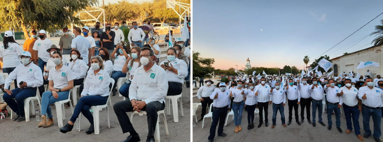 Candidato de Nueva Alianza Sonora. El profesor Crispín Yocupicio Nolasco en campaña por la Diputación Local del Distrito 20 Electoral