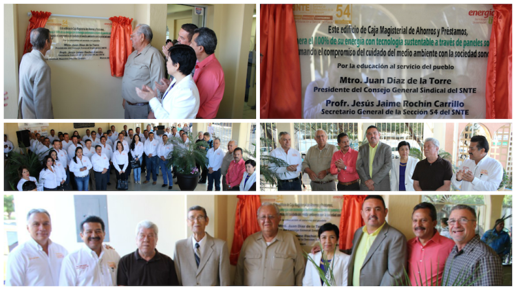 La Sección 54 del SNTE genera energía sustentable en oficinas centrales y CMAP. Develaron placa que deja constancia de este hecho de gran tascendencia