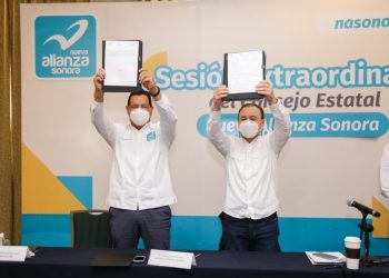 Alfonso Durazo Montaño rindió ayer protesta como virtual candidato del Partido Nueva Alianza Sonora a la gubernatura del Estado