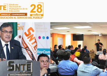 El líder magisterial Noé Rodríguez García, informó de los acuerdos de la 47 Sesión Extraordinaria del Consejo Nacional del SNTE en reunión extraordinaria del Comité Ejecutivo de la Sección 28