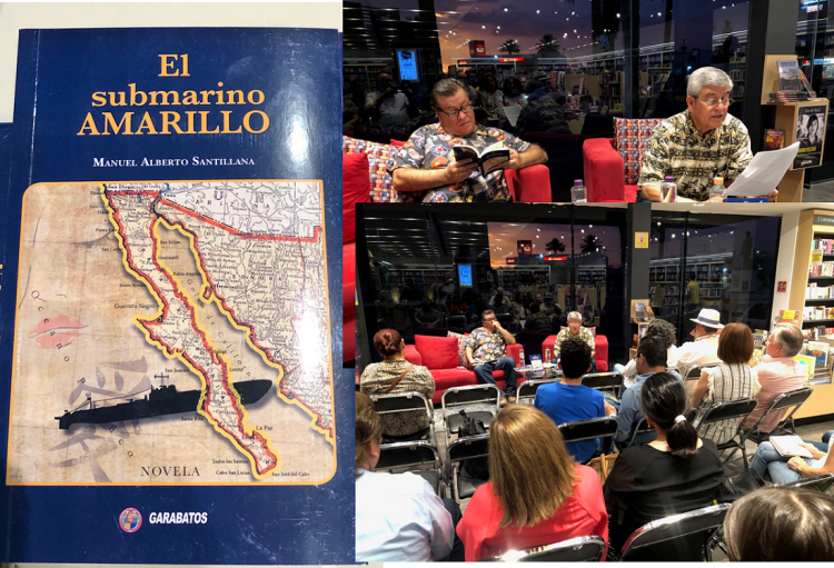 Ignacio Mondaca Romero, presidente de ESAC, presentó ayer en la Librería Gandhi de Hermosillo, la novela “El submarino amarillo” de Manuel Alberto Santillana