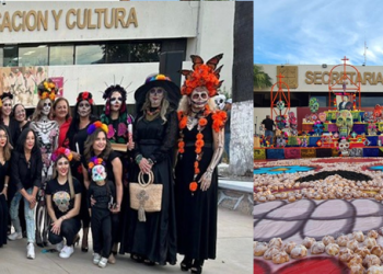 En la Secretaría de Educación y Cultura de Sonora, toda una romería por el tradicional Día de los Muertos