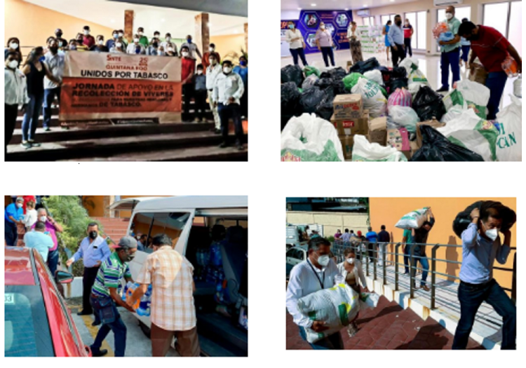 El SNTE entrega más de 9 toneladas de ayuda a sus agremiados en Tabasco y mantiene gestiones ante el ISSSTE para otorgar los préstamos que sean necesarios, por la contingencia