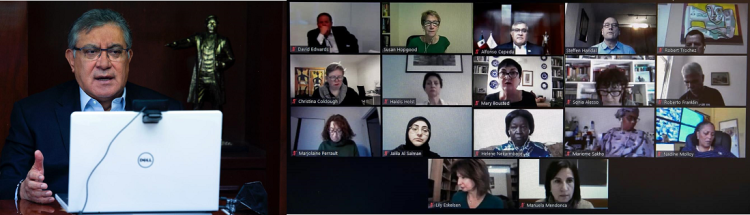 El secretario general del SNTE, Alfonso Cepeda Salas, participa en diálogo internacional sobre la educación post-Covid, con la presencia del director general de la OIT, Guy Ryder