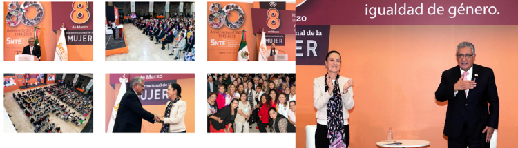 Con la presencia de la Jefa de Gobierno de Ciudad de México, Claudia Sheinbaum Pardo, el SNTE conmemora Día Internacional de la Mujer