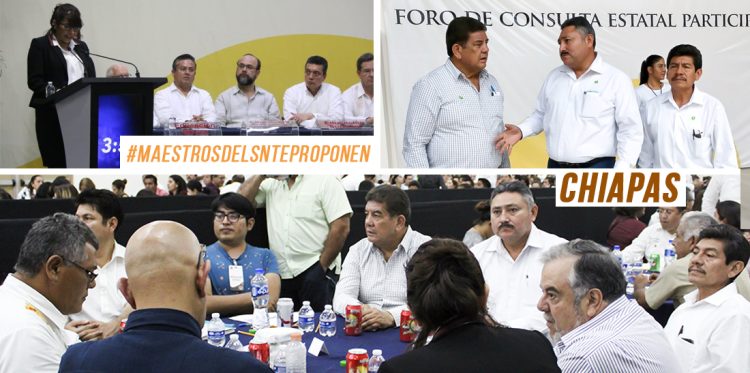 El SNTE participó en el primer Foro de Consulta Educativa, organizado en Chiapas por el presidente electo, Andrés Manuel López Obrador y el próximo secretario de Educación Pública, Esteban Moctezuma Barragán