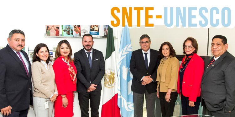 El secretario general del SNTE, Alfonso Cepeda Salas, sostuvo primera reunión de trabajo con el representante de la UNESCO en nuestro país, Frédéric Vacheron, para continuar impulsando acciones en favor de los 60 mil maestros indígenas de México