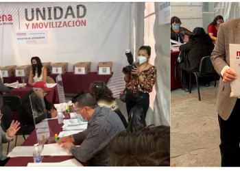 El senador Rubén Rocha Moya se registró este día por Morena, como precandidato a la gubernatura del estado de Sinaloa